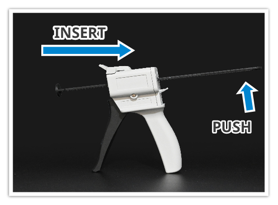 Push the latch and insert the stick