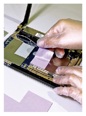 Attach the thermal pad to the heat source