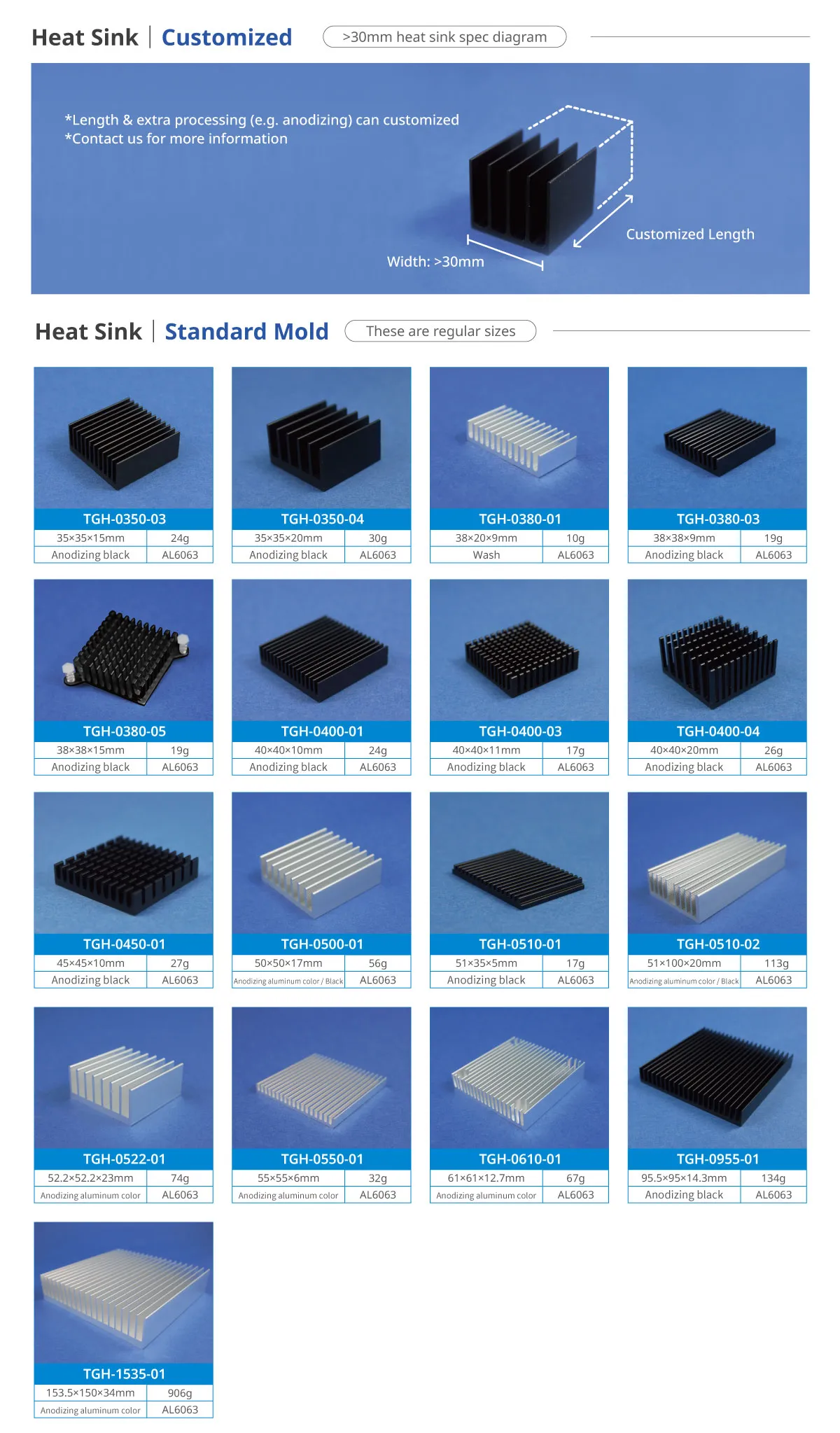 >30mm heat sink spec diagram